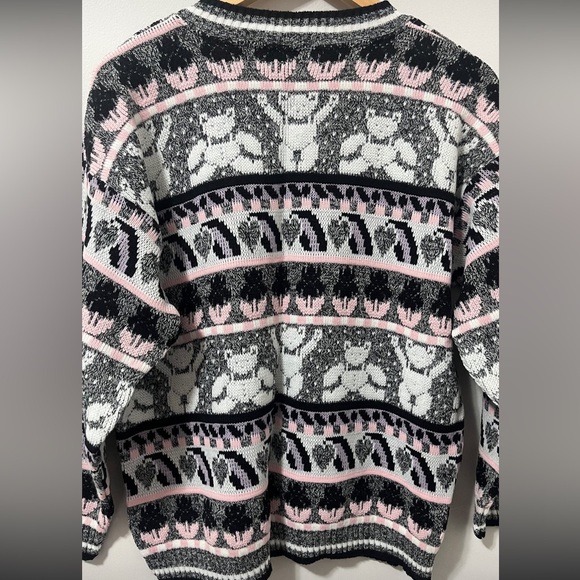 Grace Black and Pink Bear Pattern Sweater - Picture 2 of 2
